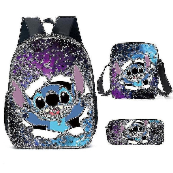 Lilo Stitch Stitch reppu ja koululaukku kolmiosainen setti A