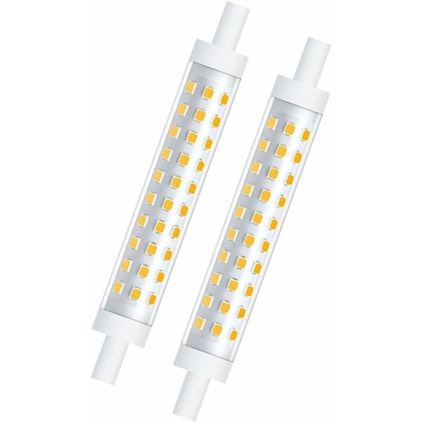 2-PCS 10W R7s 118mm Dimbar LED-lampa Varmvit 3000K 100W Halogenekvivalent Linjär dubbelbasreflektorstrålkastare [Energiklass A++]