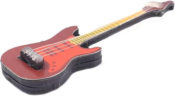 5 stycken handgjorda 1:12 instrument elektrisk gitarr för dockhusmöbler Mini Mini