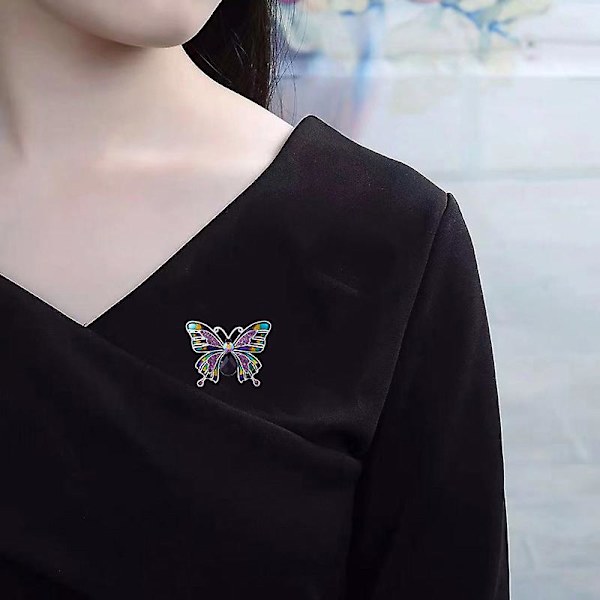 Halsduk Ring Fjärilspresent Dam Diamant Brosch Smycken Tillbehör Presentask Sjal Brosch Scarf Smycken Modeklämmor för kläder