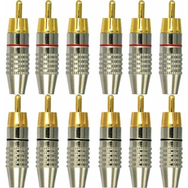 12 kpl RCA-urosliitintä, RCA-audio-video-liittimet, RCA-liitinliitin, RCA-juotosliitin, RCA-liitinliittimet