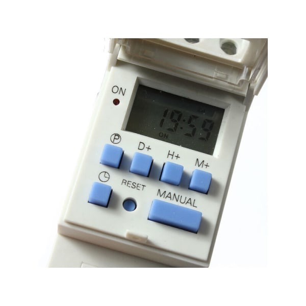 Digital programmerbar LCD timer 220V-240V AC 16A tidsrelæ omskifter DIN skinne installation