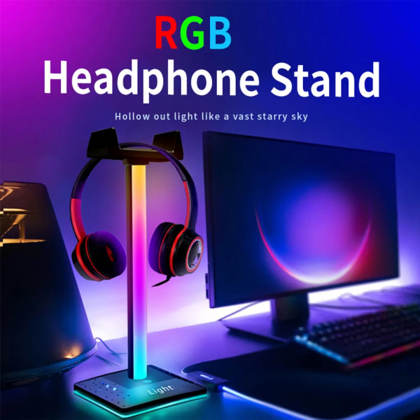 RGB hörlursstativ Lampa Touch Sensor Switch Färgrik belysning Gaming Desktop Atmosphere Lamp