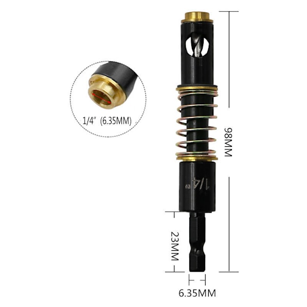 Gångjärnsborr 5mm 1/4 tum Set Självcenterguide Skarpa borrar，T-Audacity