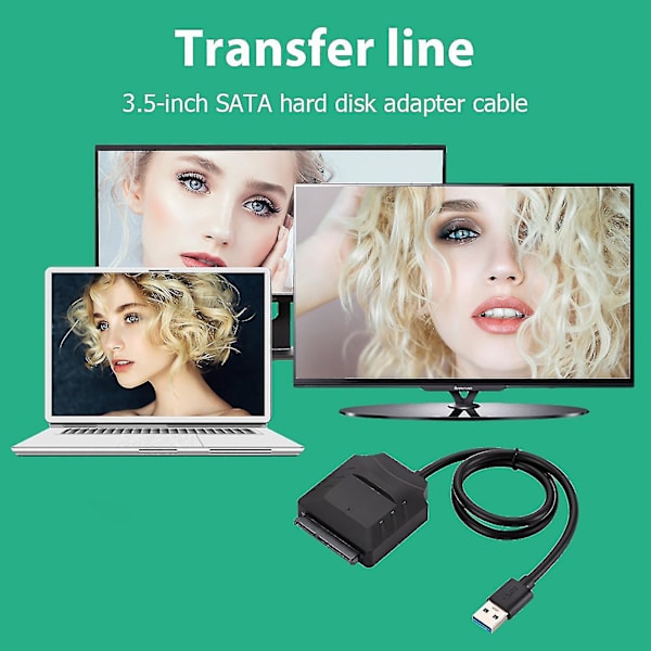 Usb Sata-kabel Usb 3.0 till Sata-adapterkabelkontaktkonverter 5gbps för Hdd