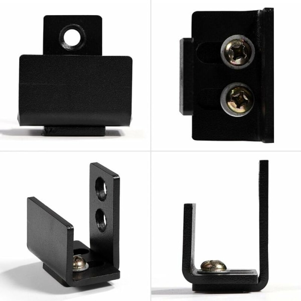Vægmonteret hardware med sort kulstofstål skydedør til ladeport guide til heavy duty gulvguide med skruer（1stk）