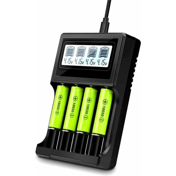 USB Universal Smart 18650 Batteriladdare med Automatisk LCD-display för Li-ion Ni-Mh/Ni-Cd LiFePO4 AA AAA AAAA C Batteri RCR123