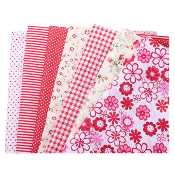 7-pack Bomullstyg för Hantverk, Patchwork-Kvadrater, Quiltning, Syprojekt, DIY