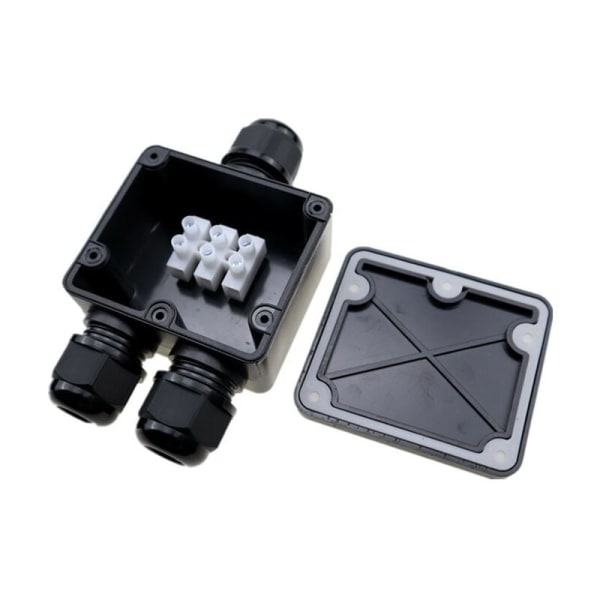 2 Pieces IP68 Waterproof Junction Box, Outdoor Waterproof Junction Box, 3 Way Cable Connector Housing Connections for 5mm-9mm Cable, C