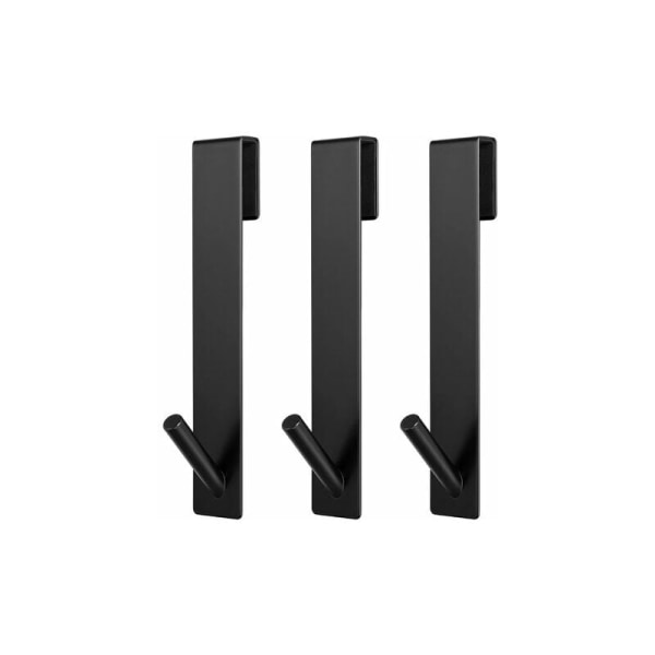 Badrumskrokar Duschdörrskrokar 17cm Svart Set om 3 Badrum Dörrkrokar Ramlös Glasduschdörr Förlängda Handdukskrok
