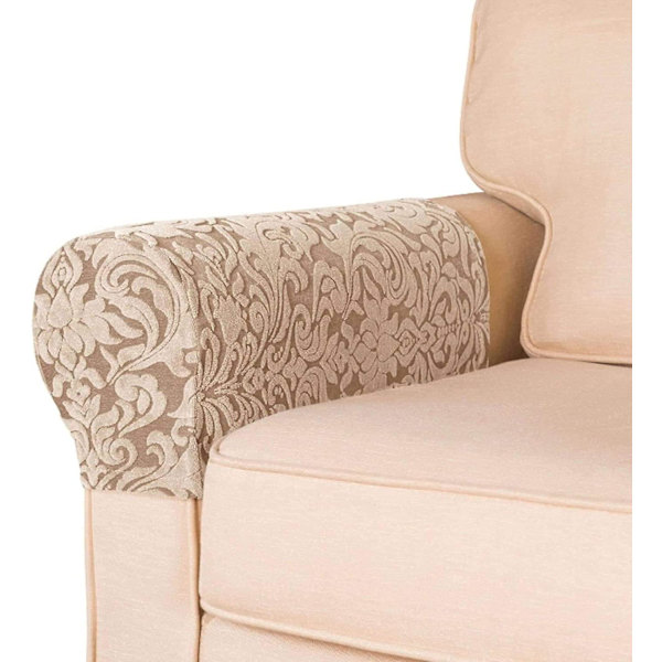 Fåtöljöverdrag, Set om 2 Jacquard Stretch Fåtöljöverdrag Anti-Slip Sofamöbelöverdrag (Aprikos)