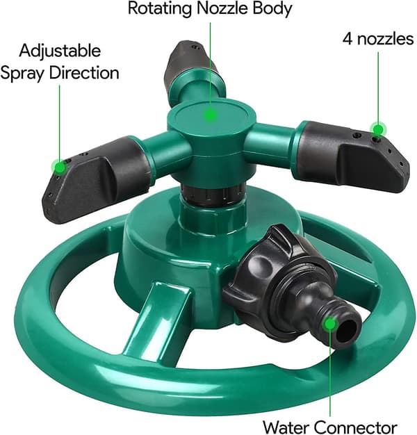 Trädgårdssprinkler, roterande grässprinkler