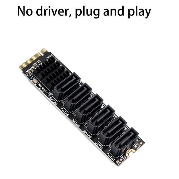 6-portars Sata Till M2 Pcie 3.0 Riser Adapter Nas-synology Hårddisk Expansionskort