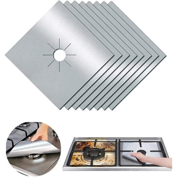 10 st Gas Spis Skydd, Non-stick Spis Skydd Återanvändbar Brännare Skydd Värmebeständig Spisplatta Lätt Rengöring Gas Spis Gas Spis Skydd