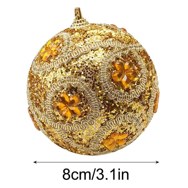 Julgranskulor med glitter, 8 cm, för juldekoration