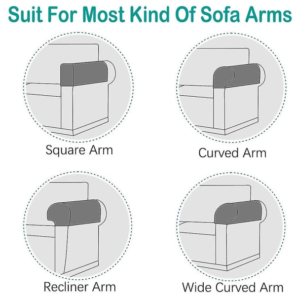 Fåtölj armstödsöverdrag, stretch fåtölj soffarmstödsskydd halkfri spandex polyester soffa fåtölj armlocksskydd överdragGrön