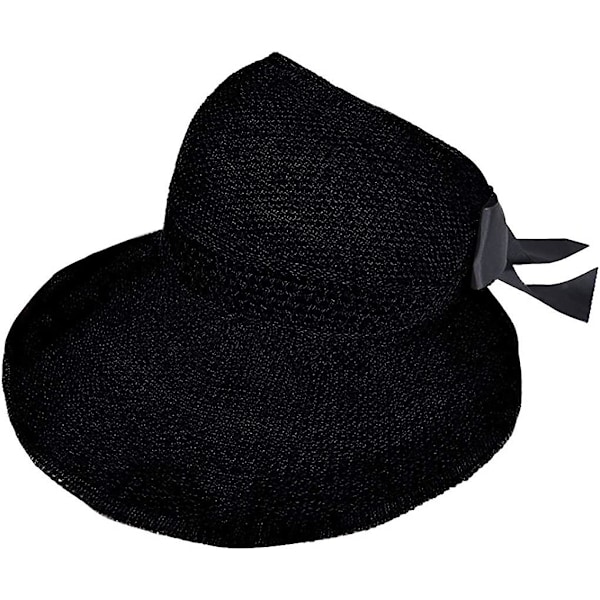 Solskyddande Halmhatt för Kvinnor, Bredbrättad Strandhatt, Solvisir, Bucket Cap, Boonie Solhatt