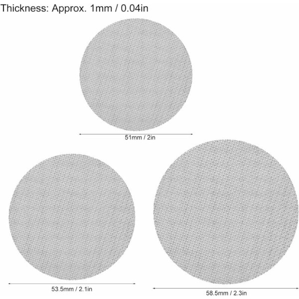 Pesukoneen suodatin, kahvisuodattimen pidike, uudelleenkäytettävä pesukoneen suodatinlisäosa, valmistettu 316 ruostumattomasta teräksestä (kahvan suodattimen halkaisija 51 mm, paksuus 1 mm)