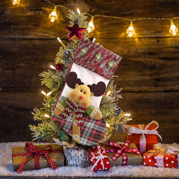 Juldekorationer Julstrumpa Presentpåse Röd Tomte
