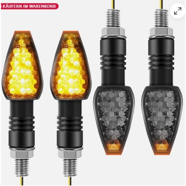 Sæt med 4 12V LED-blinklys til motorcykel, E-godkendte indikatorlys, universelle minilygter til scootere