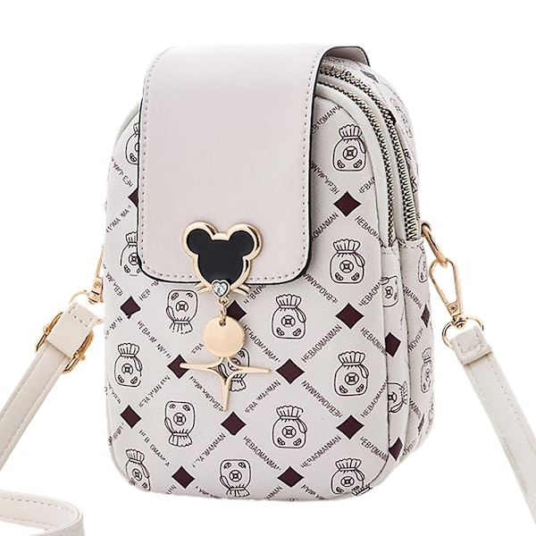 Liten crossbody-väska för kvinnor, axelväska, snygga plånböcker och handväskor, designer mobiltelefon plånbok, krämig-vit