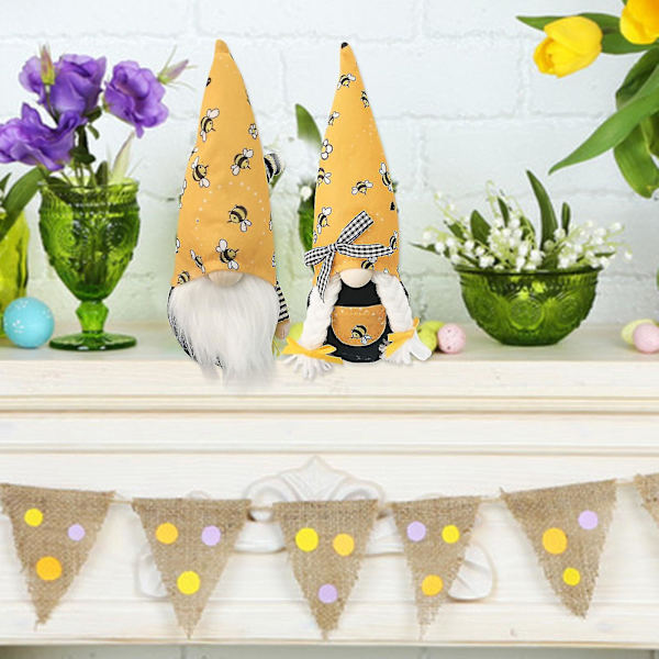 Bumble Bee Randig Tomte Skandinavisk Tomte Nisse Svensk Honungsbi Elf Hem