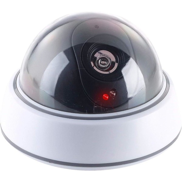 Kamera Atrappe Dome Säkerhetskameradocka med genomskinlig kupol och LED (dummykamera)