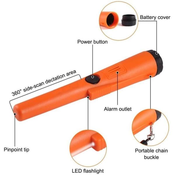 IP66 Vattentät metalldetektor/pinpointer för skattjakt, med hölster