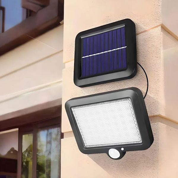 Udendørs solcellelamper med bevægelsessensor 56 COB LED solcellelamper udendørs projektør 120° IP65 vandtæt superlys stærk udendørs solcelle væglampe Retoo