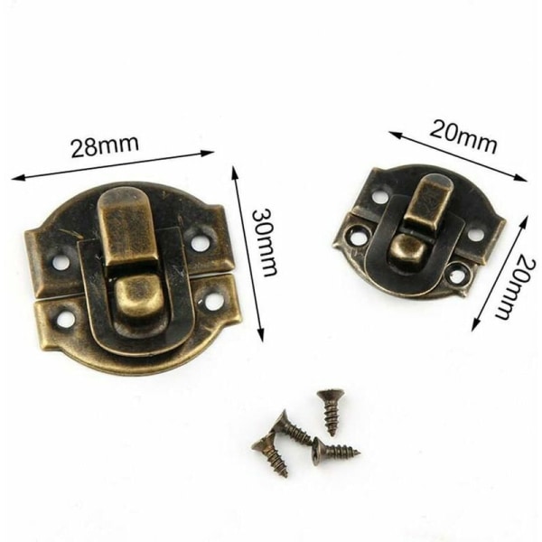 20 stycken antika haspjärn låsspännen för smycken bröst resväska spänne clip stängning vintage hårdvara 3 x 2,8 cm