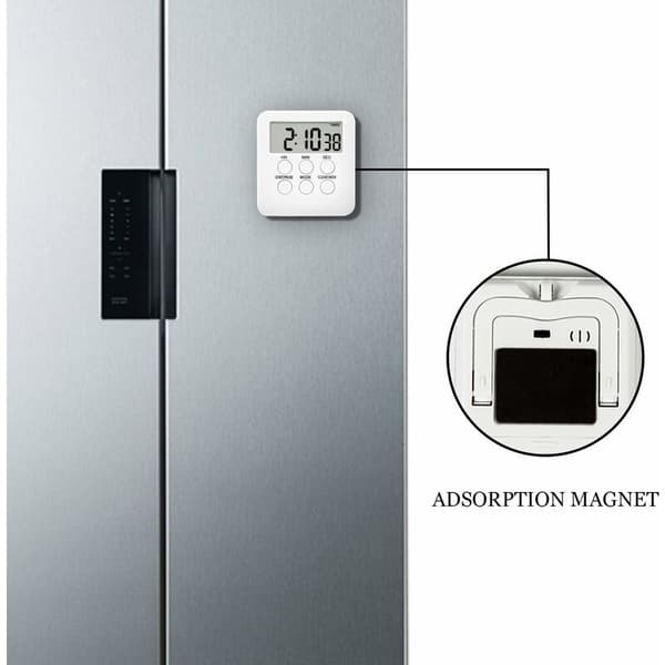 Køkken Timer, Digital Magnetisk Madlavningstimer, Høj Alarmur, LCD-display, Professionel Nedtællingstimer til Køkken