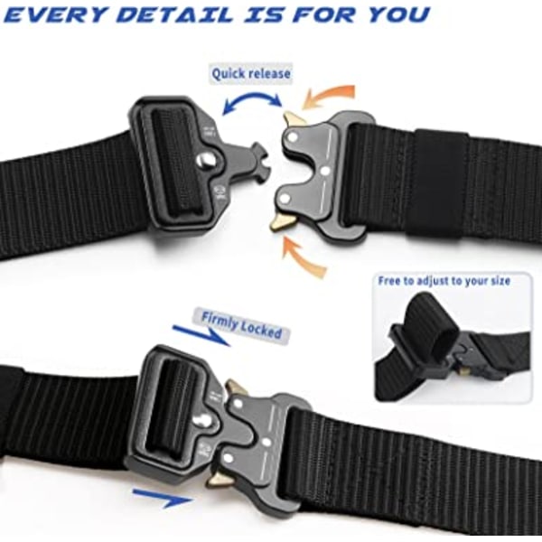 Taktisk bälte 1,5\" Nylon Army (Svart) svart