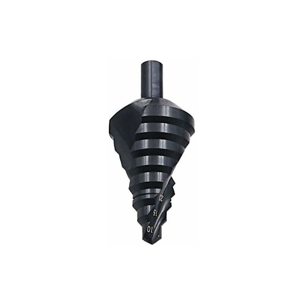 Titaanipinnoitettu kartiopora 10-45mm Porrastettu upotuspora Porauslaajennus Poraus teräkselle, Titaanipinnoitettu porrastettu pora 10-45mm Musta