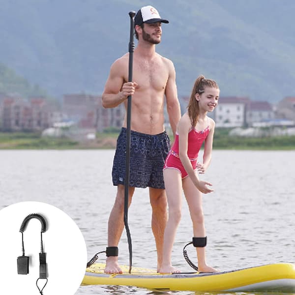 Surfboard Leash, 10ft 7mm Tpu Coiled Stand Up Paddleboard och Surfboard Leash, Gul