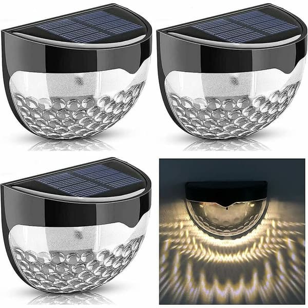 4-pack solcellslampor med LED, vattentäta IP65 solcellslampor för utomhusstängsel