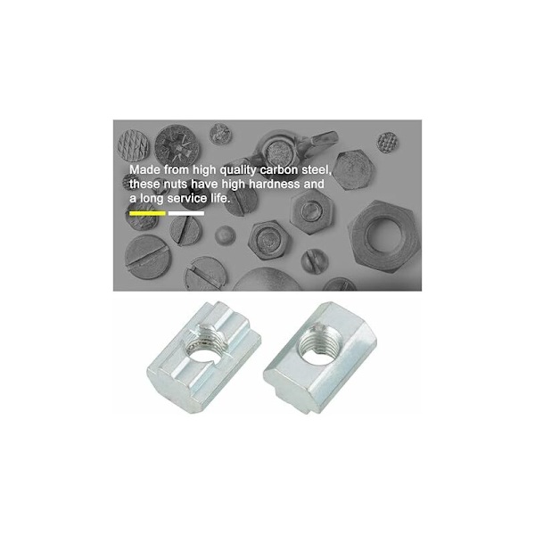 20 st T-muttrar Galvaniserat kolstål Standard Glidmuttrar Aluminiumprofiltillbehör Glid 20*20mm (40 Typ M8 T-muttrar)