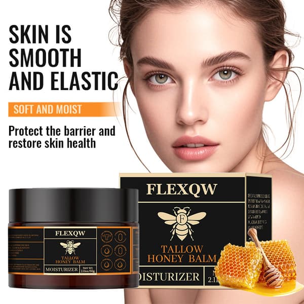 Beef Tallow Honey Balm Ansiktsfuktighetskräm, närande vispad talgkräm för torr hud, 60g