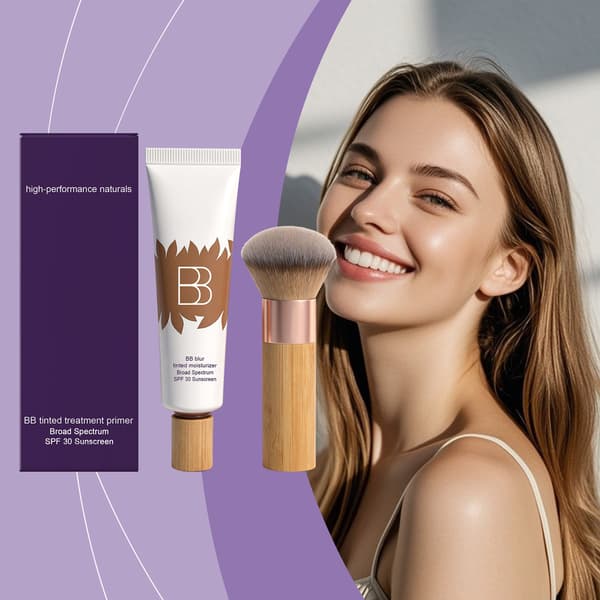 BB Cream-set, återfuktande concealer och primer, full täckning, långvarig, kakfri