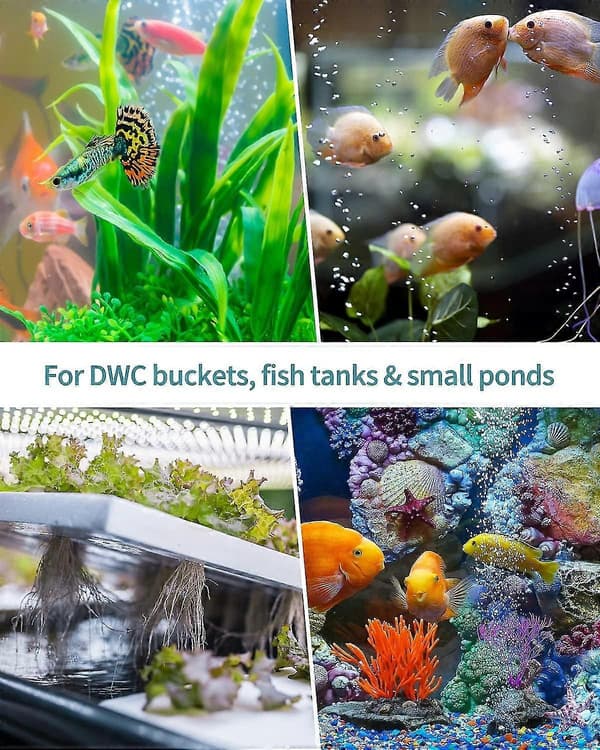 Akvarium skivformad luftsten 4 cm, syrediffusor för luftpumpar, akvarier, små dammar och DWC-system, 4-pack