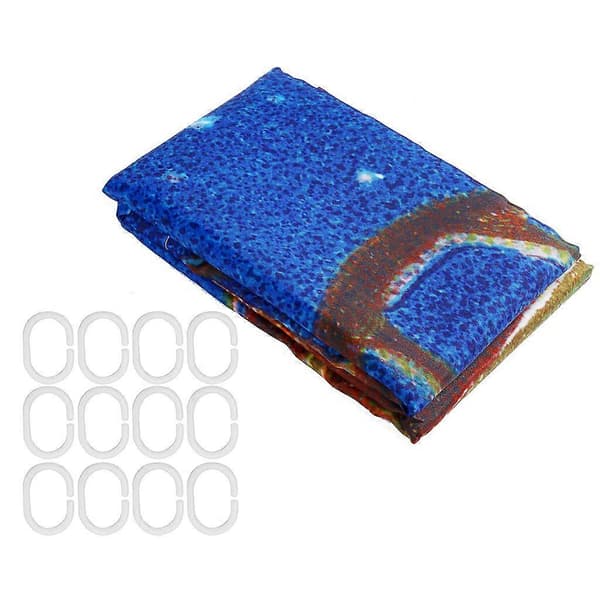 180x180cm Duschdraperi Motiv: Släde, Älg, Jultomte, Jul Vattentätt Polyester Duschdraperi