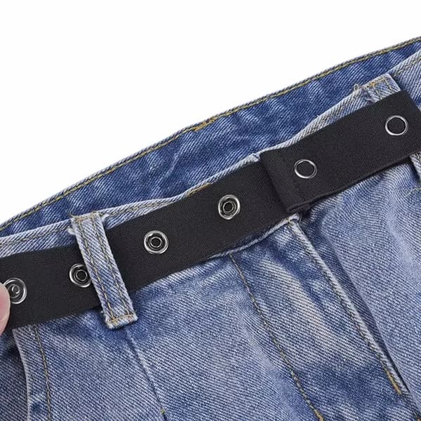 Osynligt jeansbälte Spännefritt elastiskt dambälte Spänneförlängning Elastisk expansionsjustering Spänne Elastiskt herrbälte för lata 3PCS