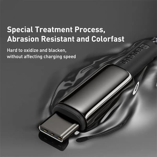 Baseus 100W Typ C-kabel för iPhone 15 USB C PD Snabbladdningskabel för Macbook Samsung Xiaomi Typ C USB C-kabel Black 2m