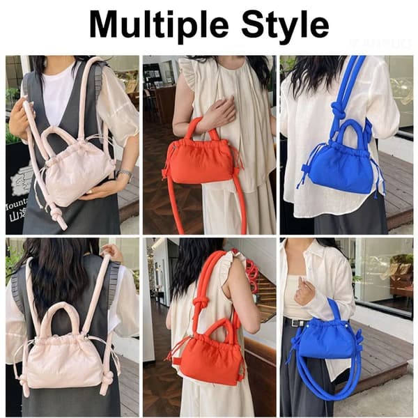 Koreansk mode tyg axelväska mjuk Dacron crossbody väska mini tygväska plånböcker för kvinnor underarmsväskor handväskor och plånböcker Gray