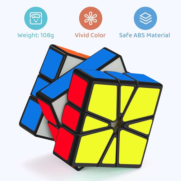 Rubik's Cube Square 1 Speed Black Cube, roterer jevnt og har nok friksjon til å holde lagene på plass