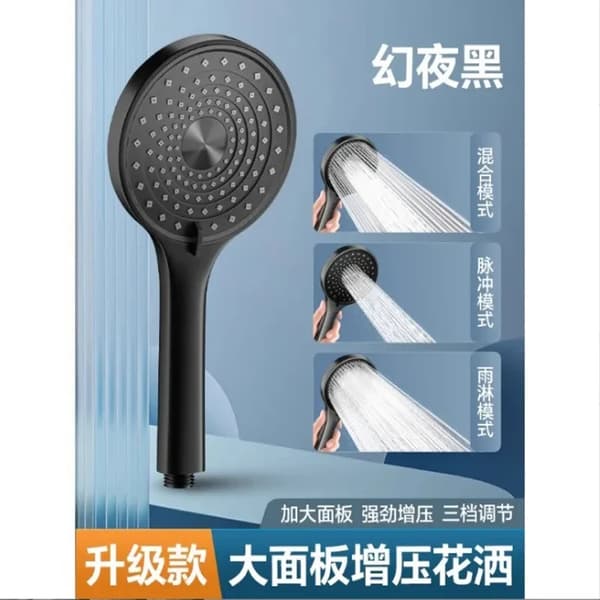 10 tums stor panel stort flöde takmonterad överladdad duschhuvudset 3 lägen högtrycks-ABS regndusch badrumsdusch Silver-b top shower