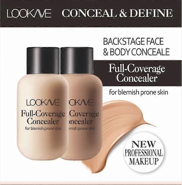 Liquid Concealer DEEP Full Coverage Langvarig byggbar krem for varm gul hudtone
