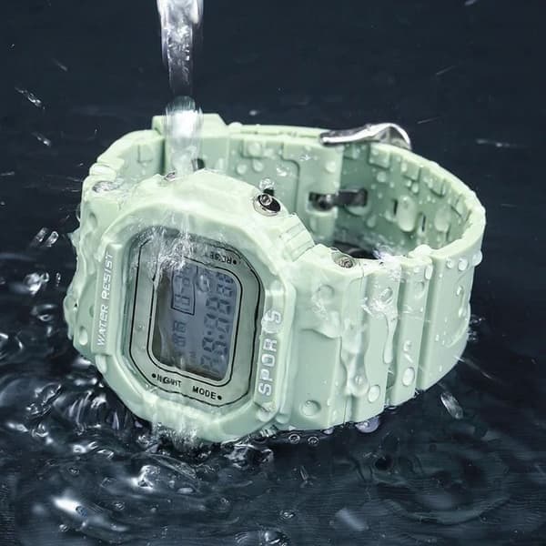 Silikon Jelly-klocka sportig elektronisk klocka SVART