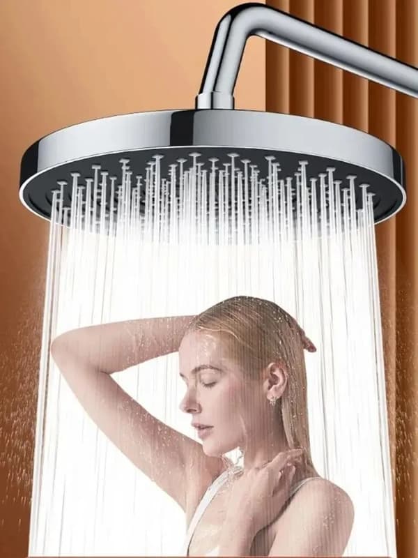 10 tums stor panel stort flöde takmonterad överladdad duschhuvudset 3 lägen högtrycks-ABS regndusch badrumsdusch Upgraded Silver