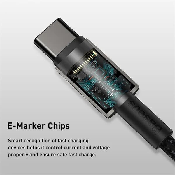Baseus 100W Typ C-kabel för iPhone 15 USB C PD Snabbladdningskabel för Macbook Samsung Xiaomi Typ C USB C-kabel Black 2m