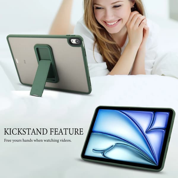 För iPad 5:e 6:e 9.7\" 7:e 8:e 9:e 10.2\" Air 4 Air 5 Air 11 A16 2025 Pro11 10:e iPad mini 4 5 6 7 Hårt PC+TPU Ställ Skyddsfodral Blue iPad 5th 6th